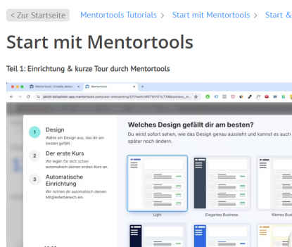Starten mit Mentortools